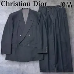 美品 クリスチャンディオール ダブル セットアップ スーツ 希少 グレーグリーン