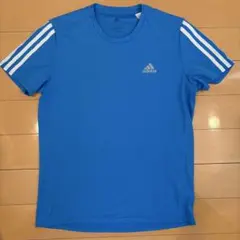 adidas 青 ストライプ Tシャツ