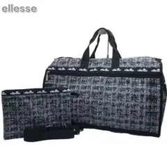 美品 ellesse エレッセ 2way ショルダーバッグ ボストンバッグ 総柄