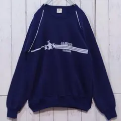 ヴィンテージ Canaadiana スウェットJASPER CANADA 紺 S