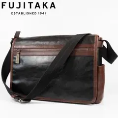美品✨フジタカ FUJITAKA メッセンジャーバッグ レザー ブラックのサムネイル
