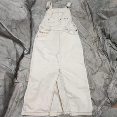 ZARA ホワイトデニム サロペットスカートノースリーブオーバーオール S