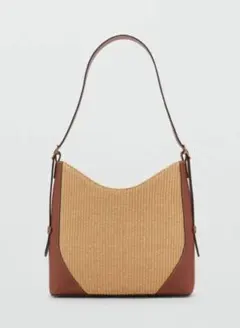 新品 マンゴMANGO ショルダーバッグ トートバッグ ダークブラウン A4 