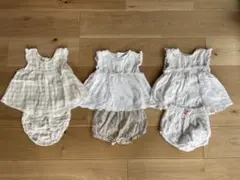 プティマイン　セットアップ　花柄　さくらんぼ　チェック　3点セット　80