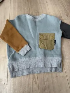 プティマイン　水色と茶色のトレーナー　100