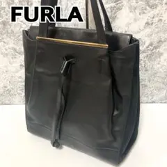 FURLA フルラ トートバッグ 肩掛け 黒レザー　スエード A4収納 即日発送