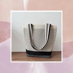 マチあり　送料無料　ショルダー　ニット　バッグ　トート　モノクロ　白黒　韓国