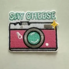 Say Cheese カメラ刺繍アイロンパッチ