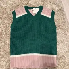 新品【UNIQLO×MARNI】ポップコーンニットVネックベストS グリーンのサムネイル