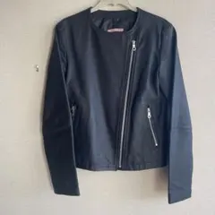 インタープリッジ　レザージャケット ライダース　黒　パドプロブレム