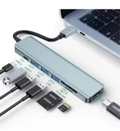 USBハブUSB-Cハブ7-in-1 type-c 4k hdmi マルチポート