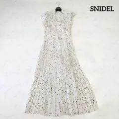 SNIDEL スナイデル プリーツロングワンピース ランダムドット 1