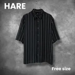美品 ハレ HARE トロミストライプシャツ とろみストライプシャツ