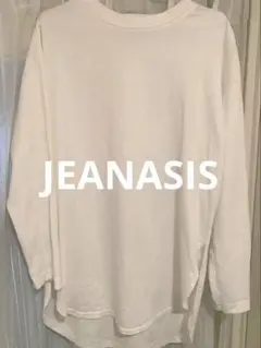JEANASIS ジーナシス　ホワイト 長袖Tシャツ スリット入り　白　ロンT