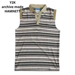 2000年Y2K archive HAMNETTノースリーブスキッパーポロシャツのサムネイル