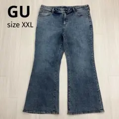 GU ジーユー スリム フレア デニム ジーンズ +EC ストレッチ XXL