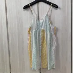 d*7様 も*こ様 d*7様 パステルカラー パッチワーク風 ノースリーブ チュのサムネイル