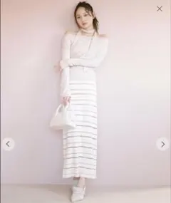 ココディール シアーボーダーニットスカート