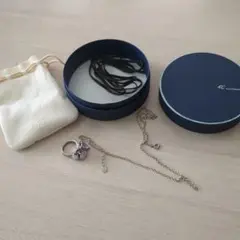 4℃ ピンクストーン付きシルバーネックレス　リング　ハート　ヨンドシー