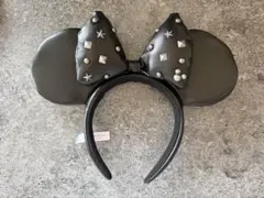 ディズニー ミニーちゃん 黒 レザーカチューシャ