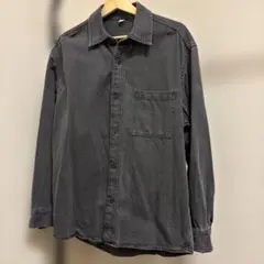 GUデニムオーバーサイズシャツMグレー