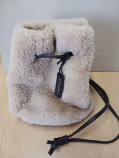 ファー巾着ショルダーバッグ