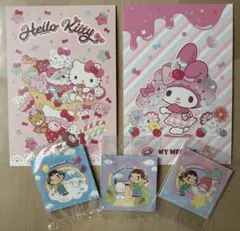 ハローキティ・マイメロディ ポストカード　シールセット