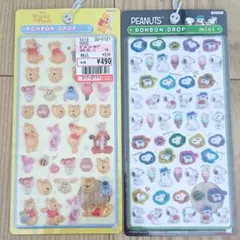 正規品　くまのプーさん　& スヌーピー シールセット　ボンボンドロップシール