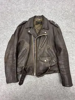 60s ビンテージ Schott ワンスター ライダースサボテンタグ 茶40