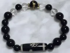 春*き様 龍 天珠 龍オニキス オニキス デザインブレスレット 天然石 パワース
