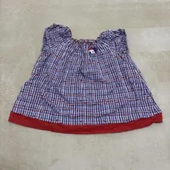 familiar パフ袖ブラウス チェック柄　110cm
