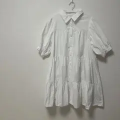 GRL グレイル　ボリュームティアードシャツワンピース[k8799w]