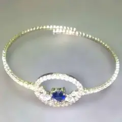 シンセティックサファイヤ&CZ ブレスレット（バングル）