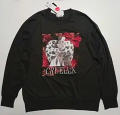 【大きいサイズ】ヴィランズ クルエラトレーナー ブラック メンズ 4L