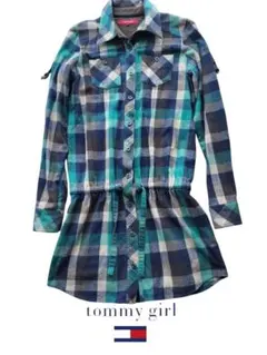 tommy girl チェック柄フランネルシャツワンピース S