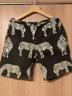 bohemians ボヘミアンズ　LOVE ZEBRA ショーツ　短パン 黒　2