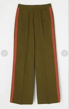 MOUSSY オリーブグリーン オレンジストライプ カジュアルパンツ