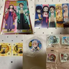 鬼滅の刃 くら寿司 ファイル ステッカー 缶バッジ 消しゴム チャーム セット