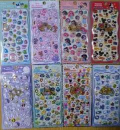 【シール】ジュエルプチドロップステッカー ディズニー3種 他5枚 計8枚 正規品