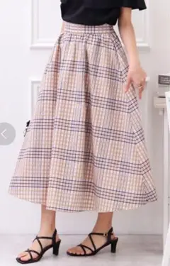 新品❤️クチュールブローチ シアーサッカーチェックスカート Mサイズ