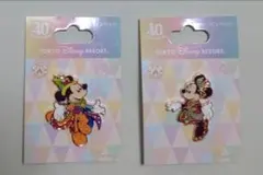 ディズニー40周年【ピンバッジ 2つセット】ミッキー ミニー ディズニーリゾート