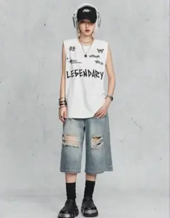 美品☆SHEIN ストリート ノースリーブシャツ