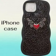 デコ電 スマホケース iPhone15 デコケース 黒 iPhone 15ケース