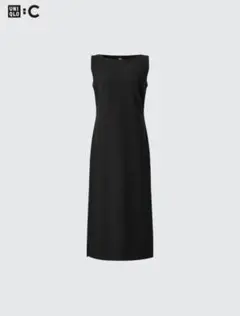 ユニクロ クレープジャージーワンピース ノースリーブ　ブラック