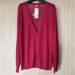 【新品未使用】　ライトVネックカーディガン　3XL ピンク 　ユニクロ