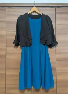 膝丈・半袖パーティードレス ★ボレロ付き