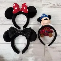 ミニー耳カチューシャ3点セット。
