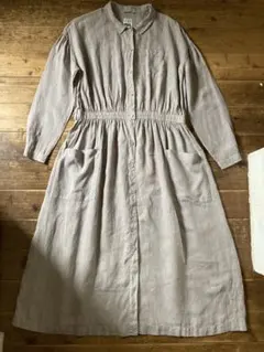 POOL　いろいろの服　アトリエシャツワンピース　ミディアムグレー　IDEE
