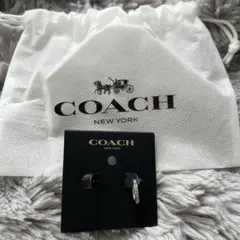 COACH パヴェ シグネチャー ハギー ピアス シルバー 片耳