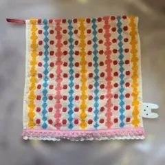Atsuko Matano カラフルタオルハンカチ　うさぎ　レース